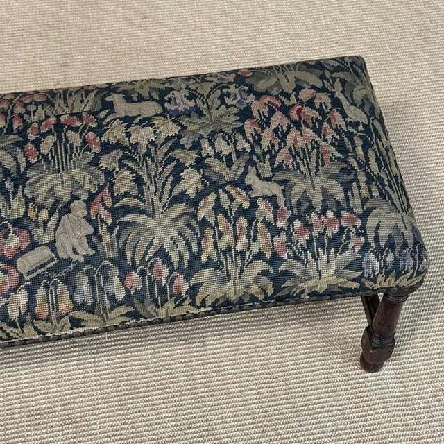 Antique Renaissance Revival Floral Needlepoint Tapestry Bench For Sale - Image 16 of 18
