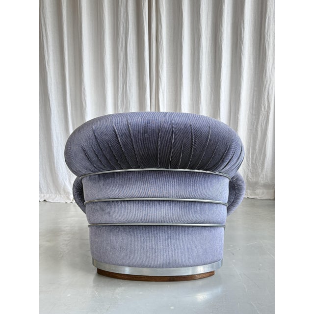 Metal Space Age Velvet and Chrome Chair by Adriano Piazzesi, Italy, 1960s For Sale - Image 7 of 17