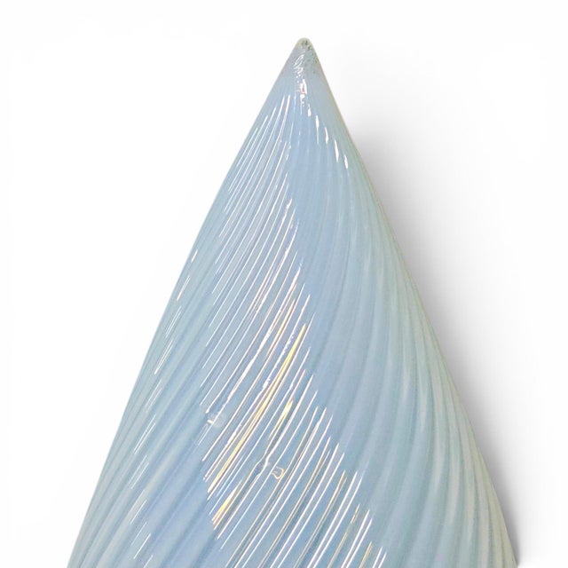 Early 20th Century Antique Opalescent Uranium Glass Bullet Swirl Pendant Light Shade 9" For Sale - Image 5 of 10