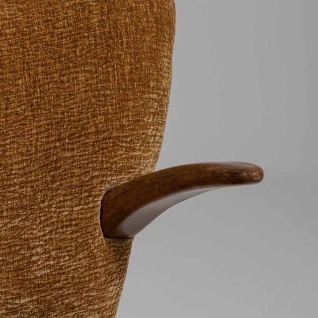 1940s Mid-Century Modern Yellow Wood Pair of Club Chairs For Sale - Image 9 of 12