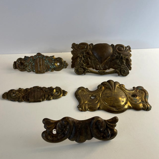 Set of 5 19th Century French Cabinet and Drawer Pulls For Sale - Image 9 of 9