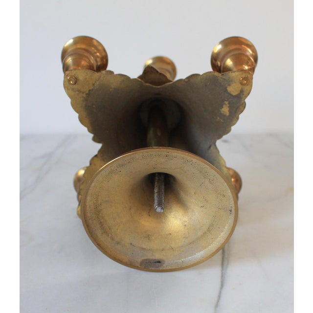 Metal Vintage Brass Christmas Tree Candle Holder For Sale - Image 7 of 7