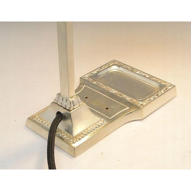 Silver Art Nouveau Silver-Plated Desk Lamp, Early 20th-Century For Sale - Image 8 of 13