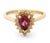 Rubellite and Diamond 14k Yellow Gold Cocktail Ring For Sale - Image 4 of 9