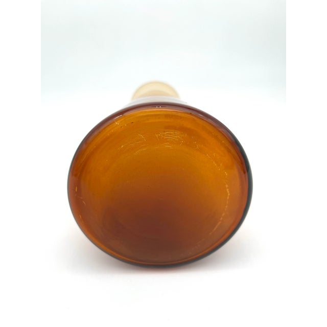 1980s Mid Century Amber Glass Vase For Sale - Image 10 of 12