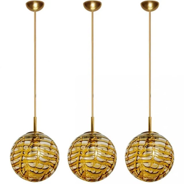Yellow and Clear Murano Glass Pendant Light, 1960s For Sale - Image 9 of 12