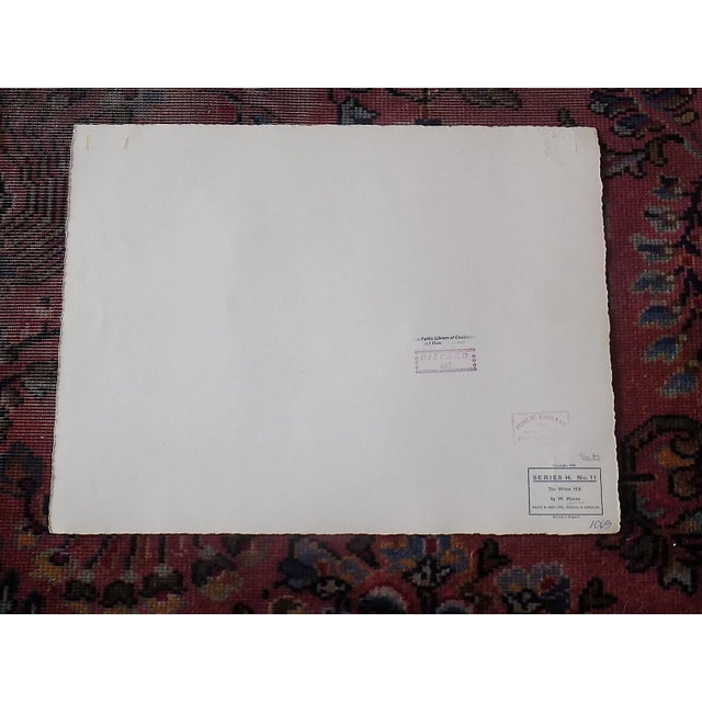 This vintage mid 20th century landscape lithograph (offset) depicts "The White Mill" in Sandwich, England after the...