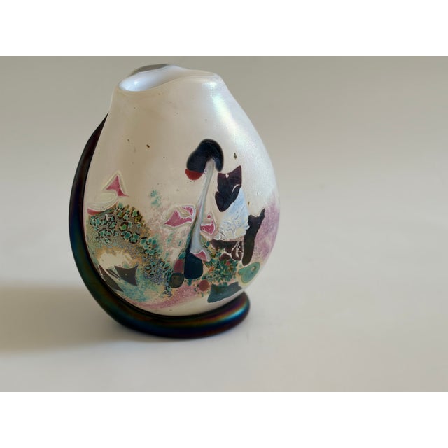 Black Glass Vase by Robert Pierini for Biot, France, 1987 For Sale - Image 8 of 8