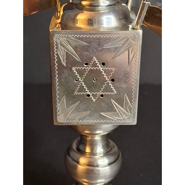 Late 19th Century Antique German 800 Silver Besamim Spice Tower Tower Havdalah Judaica 8" 89g For Sale - Image 5 of 18