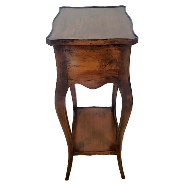 Pair Vintage Louis XV French Style Walnut Two Drawer Side Table Nightands For Sale - Image 10 of 11