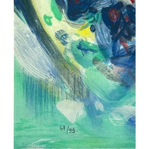 Contemporary Chu Teh-Chun, Blue Season (Panel V), 2006, Lithograph For Sale - Image 3 of 4
