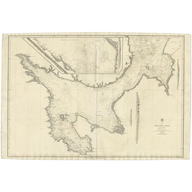 Large Map of the White Sea, 1854 For Sale