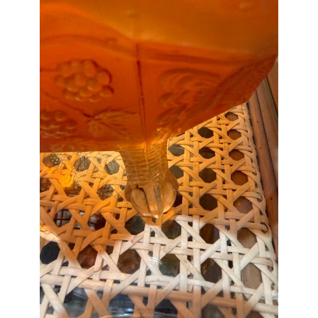 Traditional Early 20th Century Orange Marigold Carnival Glass Footed Bowl For Sale - Image 3 of 3