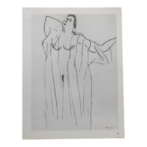 Vintage Signed Henri Matisse Mid 20th Century Nude Female Lithograph