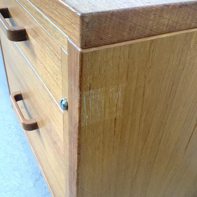 Vintage Mid-Century Scandinavian Modern Teak Single Pedestal Desk For Sale - Image 18 of 18