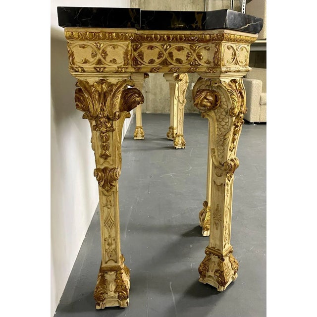 Monumental Marble Top Louis XV Style Console, Sideboard, Maison Jansen, 19 Cent For Sale In New York - Image 6 of 13