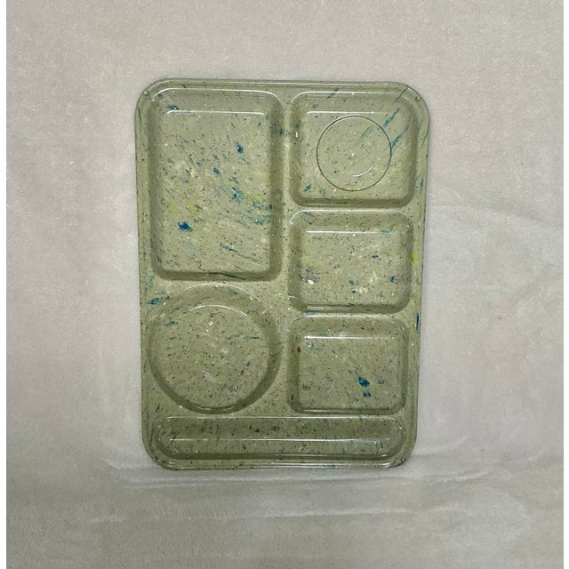 Green Vintage Texas Ware Dallas Green Confetti Melamine Plastic Divided Tray - Set of 2 For Sale - Image 8 of 10