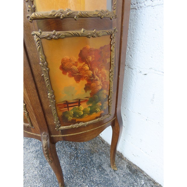 French Hand Painted Vitrine Display Curio Cabinet Cupboard 6344 For Sale - Image 9 of 18