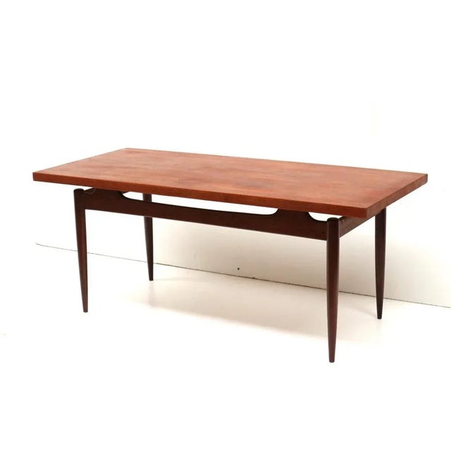 Brown Large Vintage Danish Coffee Table, 1960s For Sale - Image 8 of 8