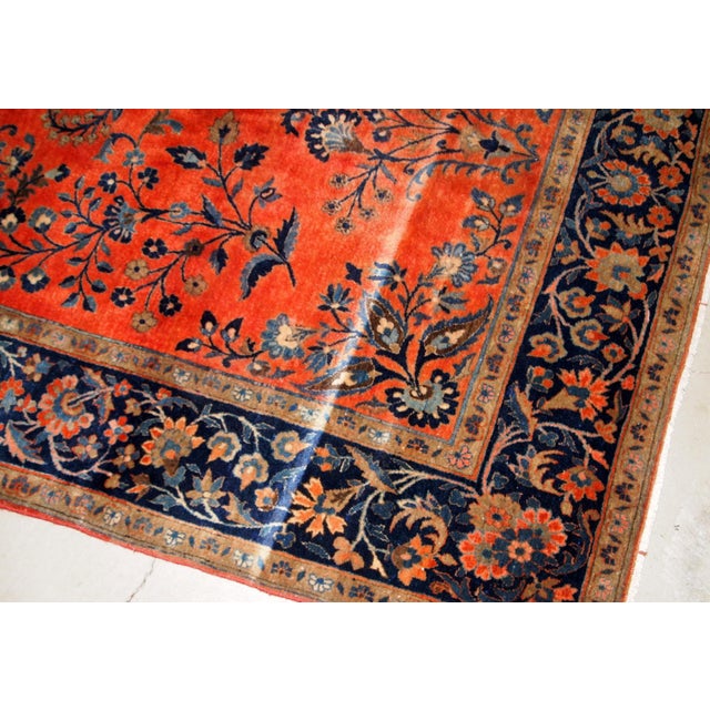 Persian 1920s, Handmade Antique Persian Sarouk Rug 4' X 6.4' For Sale - Image 3 of 7
