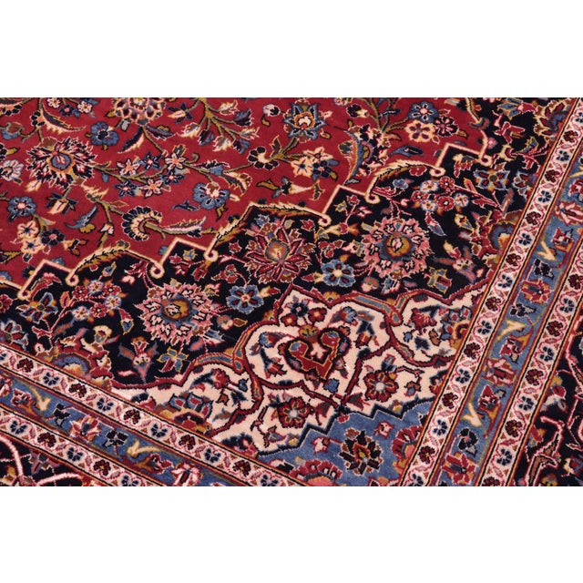 Shabby Chic Shabby Chic Persian Red/Blue Wool Rug - 8'0'' X 11'11'' For Sale - Image 3 of 10