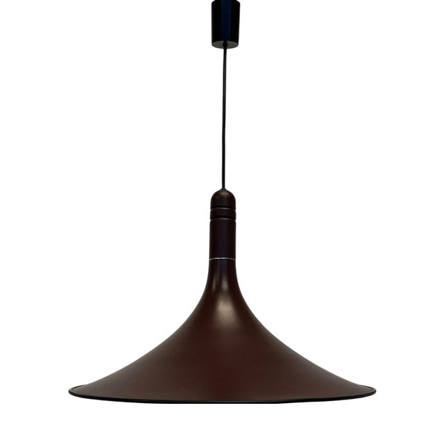 Large Mid-Century Brown Pendant, Denmark, 1970s For Sale