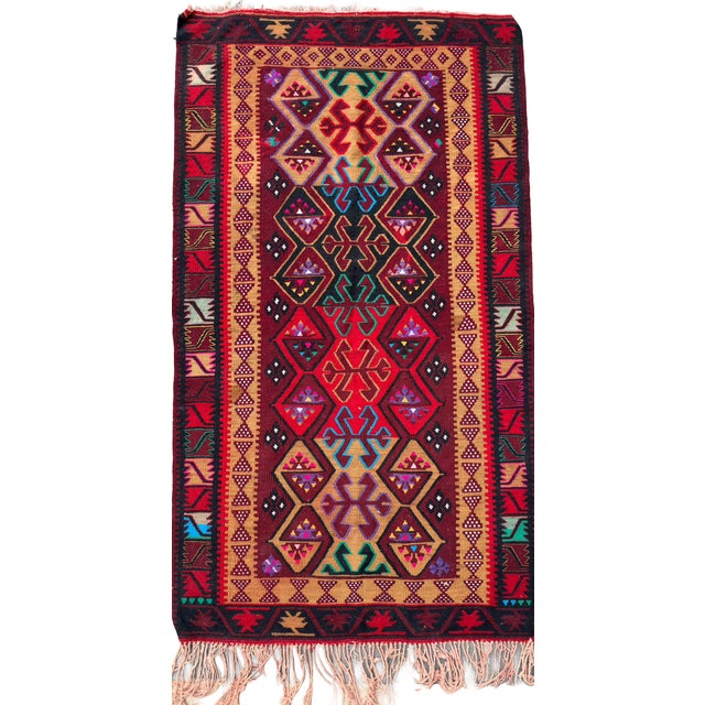 Mid 20th Century Exquisite Vintage Handwoven Avshar Flatweave Kilim For Sale - Image 5 of 5
