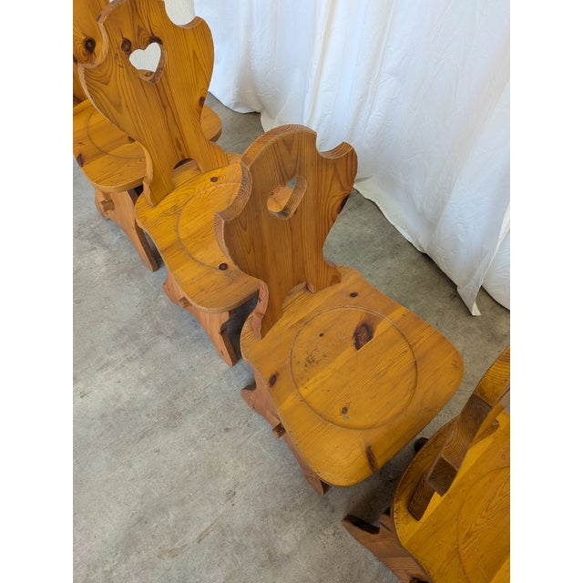 Vintage Alpine Wooden Chairs, 1970s, Set of 4 For Sale - Image 10 of 18