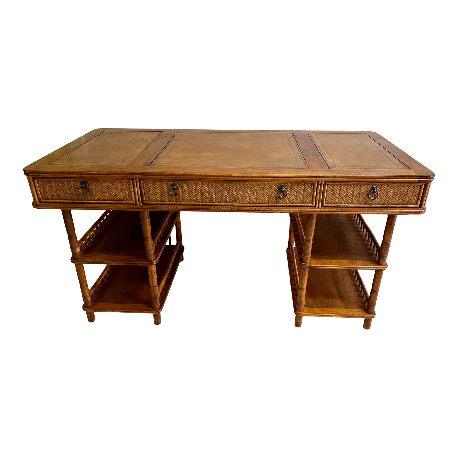 Tommy Bahama British Colonial Bamboo and Rattan Desk Chairish