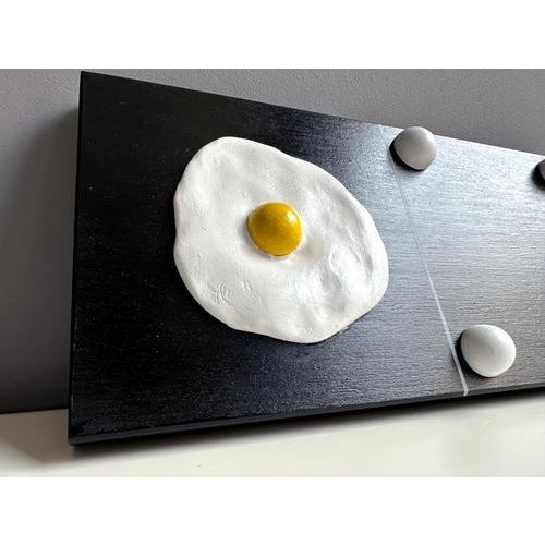 Contemporary Vera Vizzi, Modular Domino Wall Sculpture with Fried Egg Motif, 2026, Foam Clay on Wood For Sale - Image 3 of 10