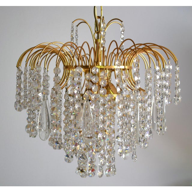 Hollywood Regency Crystal Waterfall Chandelier from Swarovski, 1980s For Sale - Image 6 of 10