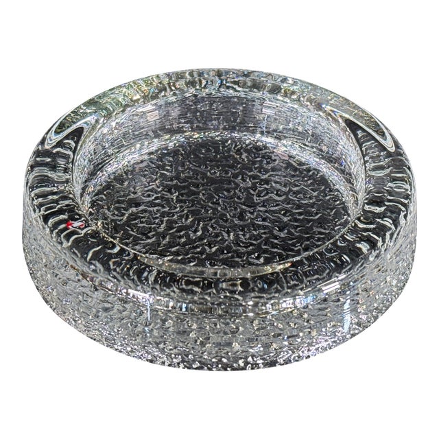 Iittala Riite Art Glass Ashtray Catchall by Timo Sarpaneva, Finland, 1960s For Sale