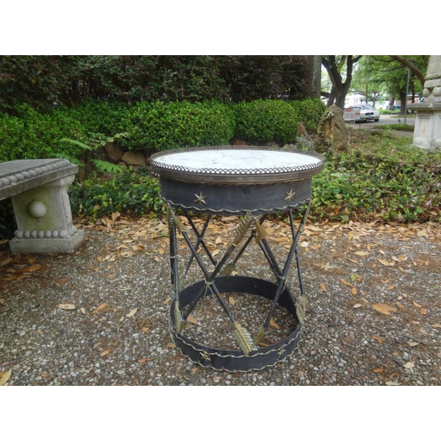 Italian Neoclassical Style Iron and Tole Table With Arrows For Sale - Image 12 of 13