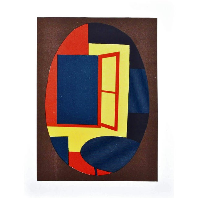 Figurative 1979 Andre Minaux Original Lithograph Open Window For Sale - Image 3 of 3