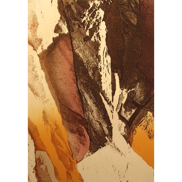 1980s Paula Crane "Bandelier I" Signed Numbered Artwork Etching Rocks Make an Offer! For Sale - Image 5 of 5