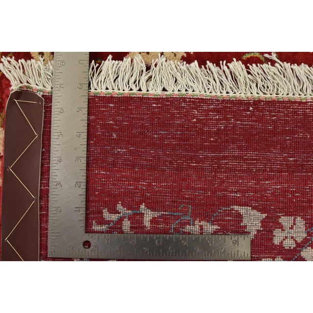 Kashan Rug 9’11” X 13′ Red Wool Vintage Traditional Hand-Knotted Carpet For Sale - Image 15 of 15