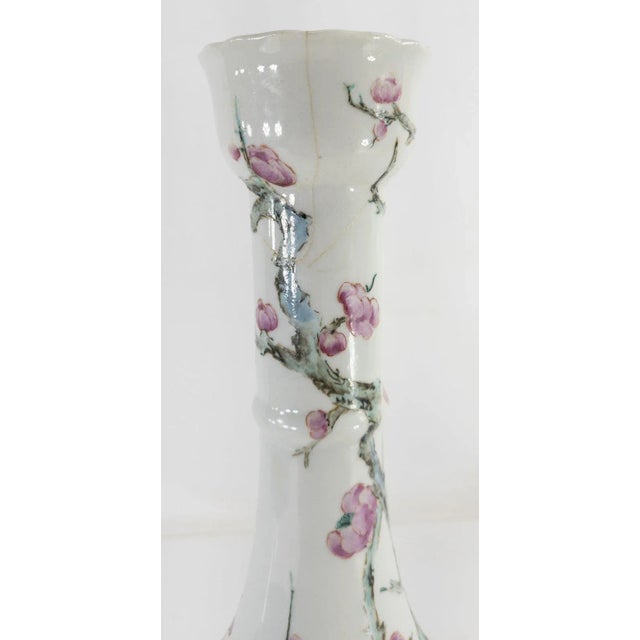 Early 20th Century 20th Century Japanese Kutani Chinoiserie Style Prunus Vase or Lamp Base For Sale - Image 5 of 13
