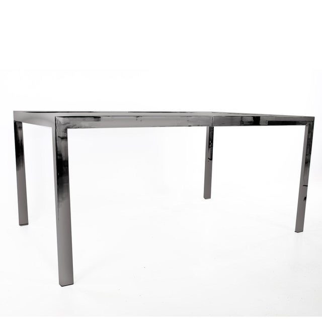 Modernist Milo Baughman for D. I. A. Chrome and Glass Dining Table With 20” Leaf Extension For Sale - Image 12 of 14