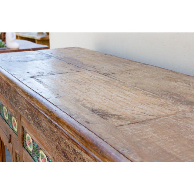 Antique Indo-Portuguese Tile Colonial Sideboard For Sale - Image 9 of 13