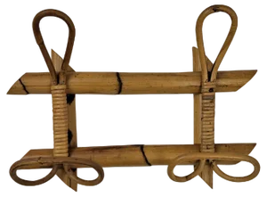 Italian French Bamboo Rattan Coat Hanger, 1960s