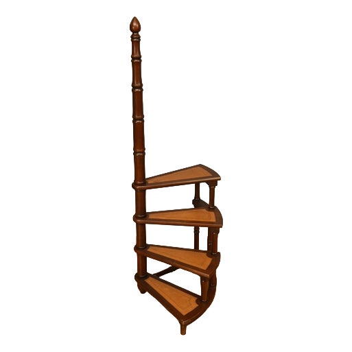 Regency Spiral Library Steps in Mahogany For Sale