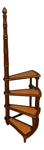 Regency Spiral Library Steps in Mahogany