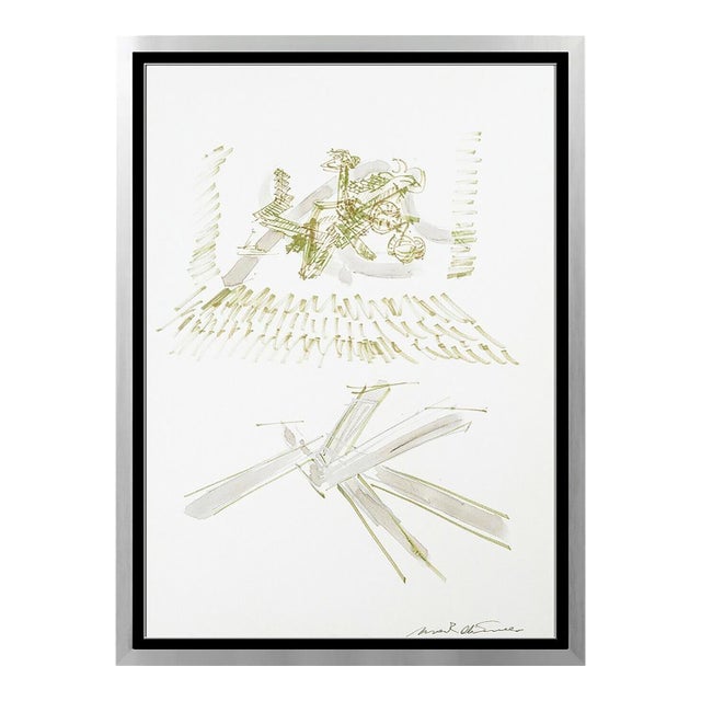 Mid 20th Century Mark Di Suvero Original Watercolor Painting Hand Signed Framed Art Sculpture, Mark di Suvero For Sale