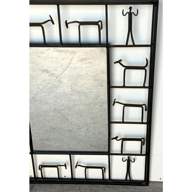 Modern Frederick Weinberg (American, born 1942), Figural Iron Mirror For Sale - Image 3 of 9