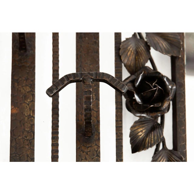 French Art Deco Iron Mirror Coat Rack Circa 1930 For Sale - Image 9 of 12