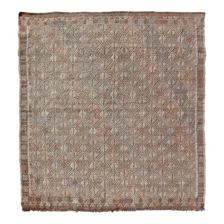 Vintage Turkish Kilim Rug With Allover Diamond Design in Taupe, Sage, and Clay For Sale
