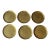 6 Design Solid Brass Coasters by Collini/Austria as a Set - Vintage From the 60s For Sale