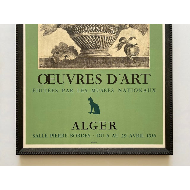 Art Deco Demetrios Galanis Vintage 1956 Neoclassical Mourlot Lithograph Print Framed Art Deco Algiers Exhibition Poster " Basket of Fruit " 1924 For Sale - Image 3 of 18