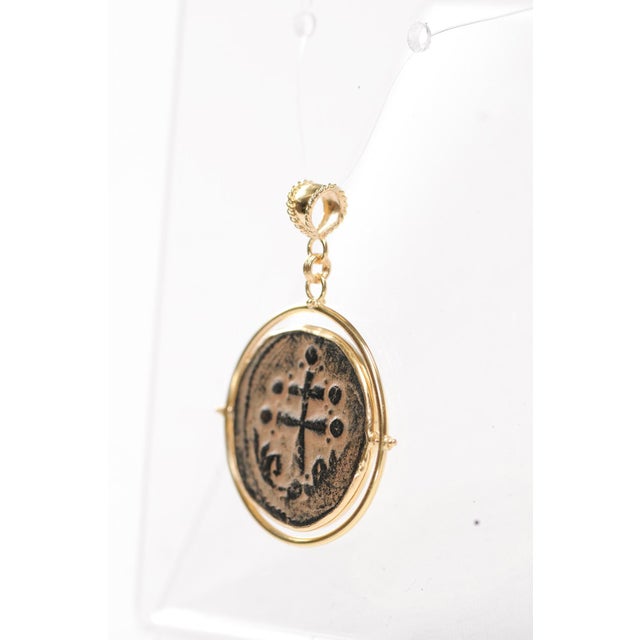 Early 21st Century Byzantine [Coin] Pendant W/ 18k Gold Trim For Sale - Image 5 of 12