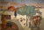 Vintage African Tapestry, Handwoven Wool, Village Life Scenes, Ivory & Blue, 4x5 For Sale - Image 4 of 10